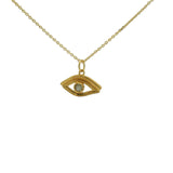 Collier doré oeil ajouré labradorite 42 cm