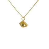 Collier doré oeil ajouré labradorite 42 cm