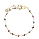 Bracelet doré en grenat et peridot