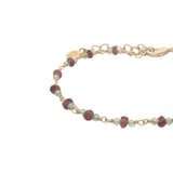 Bracelet doré en grenat et peridot