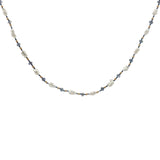 Collier doré en perles de culture, perles dorées et iolite 60 cm