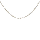 Collier doré alternance de perles de culture et noeuds blancs 38 cm