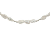Collier doré alternance de perles de culture et noeuds blancs 38 cm