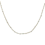 Collier doré perles de culture irrégulières, perles dorées et prehnite 60 cm