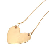 Collier doré coeur lisse avec zircons 44 cm