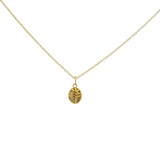 Collier doré petit scarabée en labradorite