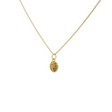 Collier doré petit scarabée en labradorite