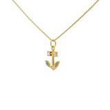 Collier doré ancre marine labradorite 42 cm