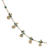 Collier doré chaine rosary en rubis zoisite pampilles dorées 42 cm