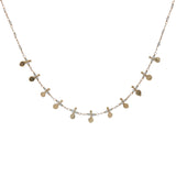 Collier doré chaine rosary en labradorite pampilles dorées 42 cm