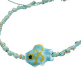 Bracelet cordon bleu et poisson