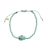 Bracelet cordon bleu et poisson