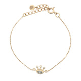 Bracelet doré oeil et couronne en zircons