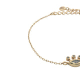 Bracelet doré oeil et couronne en zircons