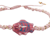Bracelet cordon poisson rose