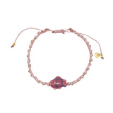 Bracelet cordon poisson rose