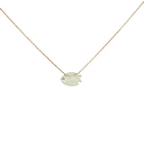 Collier doré poisson en prehnite 42 cm