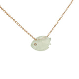 Collier doré poisson en prehnite 42 cm