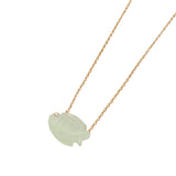 Collier doré poisson en prehnite 42 cm