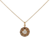 Collier doré médaille étoile pierre et zircons
