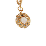 Collier doré médaille étoile pierre et zircons