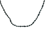 Collier doré perles noires et en bois noir avec noeuds noirs 75 cm