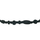 Collier doré perles noires et en bois noir avec noeuds noirs 75 cm