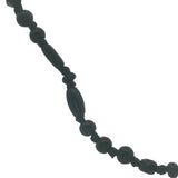 Collier doré perles noires et en bois noir avec noeuds noirs 75 cm