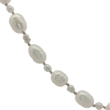 Collier doré alternance petites et grandes perles de culture avec noeuds beige 42 cm