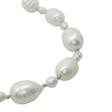 Collier doré alternance petites et grandes perles de culture avec noeuds beige 42 cm