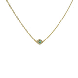 Collier doré petite oeil turquoise zircons