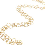 Gold necklace with intertwined hearts