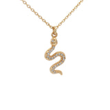 Collier doré serpent avec zircons 42 cm