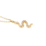 Collier doré serpent avec zircons 42 cm