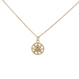 Collier doré médaille étoile des vents avec zircons 42 cm