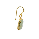 Boucles d'oreilles dorées pendantes en préhnite