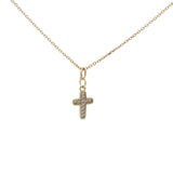 Collier doré croix avec zircons 42 cm