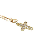 Collier doré croix avec zircons 42 cm