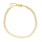 Bracelet tennis doré zircons blancs navette