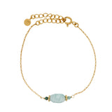 Bracelet doré pierre amazonite et turquoise