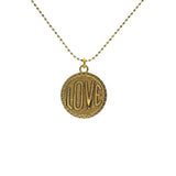 Collier doré médaillon " LOVE " 50cm