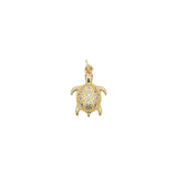 Charms doré tortue en zircons blancs