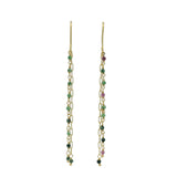 Golden chain and stone earrings
