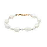 Bracelet doré alternance de petites et grandes perles de culture