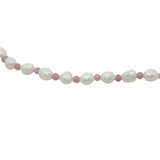 Chaine de cheville dorée en perles de culture et tourmaline rose