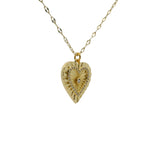 Collier doré Coeur et zircons 50cm