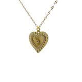 Collier doré Coeur et zircons 50cm
