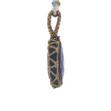 Collier doré Johri bazaar en améthyste perles multicolores 60 cm
