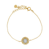 Bracelet doré en pierre de lune et zircons