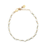 Bracelet doré perles de culture, perles dorées et apatite